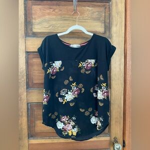 Rewind Black Floral Women's Blouse